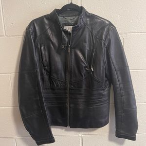 Vintage Calvin Klein Zip Up Moto Leather Jacket